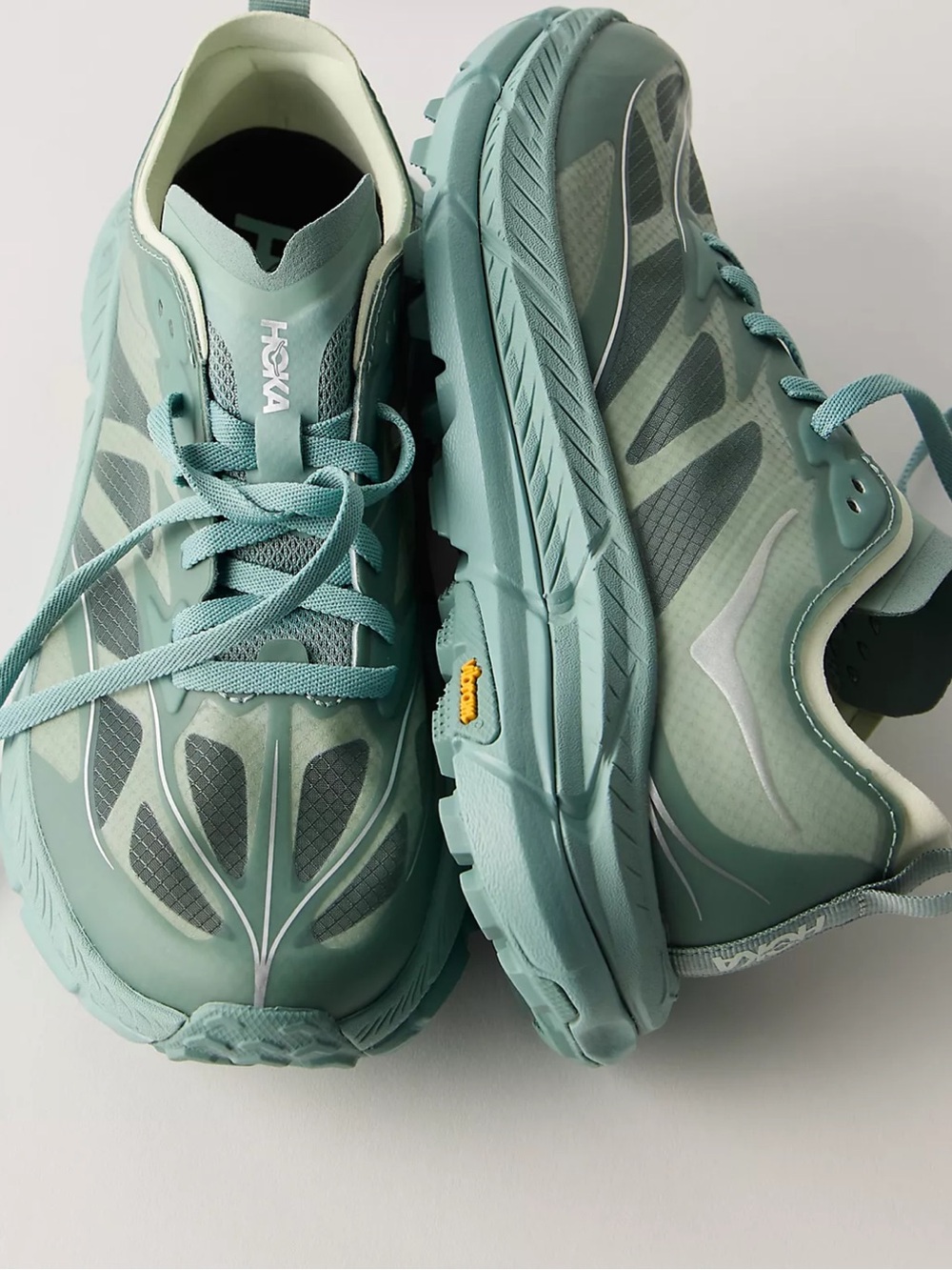 Hoka Mafate Speed 4 Lite Sneakers in Rosemary/Pale Melon